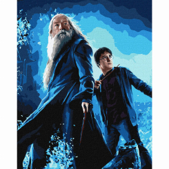 Товары для рисования - Картина по номерам Ідейка WB Harry Potter Гарри и Дамблдор с красками металлик 40 х 50 см (KHO8739)