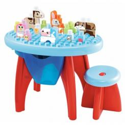 Блочные конструкторы - Развивающий конструктор Ecoiffier (стол + стул+блоки) (7790)