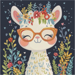 Мозаика - Алмазная картина Brushme Лама в цветах 25 х 25 см (DBS52201)