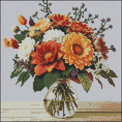 Мозаика - Алмазная картина Strateg Осенний букет 30 х 30 см (FZ3030-20)