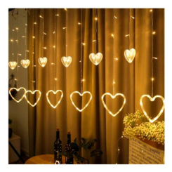 Аксесуари для свят - Світлодіодна гірлянда-штора StreetGo Мікс сердечок (SGMH00002)