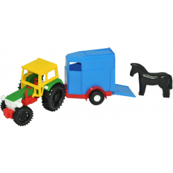 Транспорт і спецтехніка - Машинка Tigres Трактор з причепом для коней (39009/39009-1)