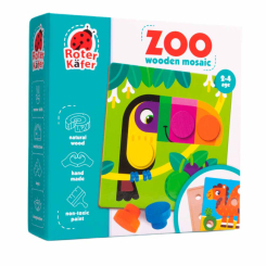 Настільні ігри - Настільна гра Roter Kafer Дерев'яна мозаїка Зоопарк (RW4221)