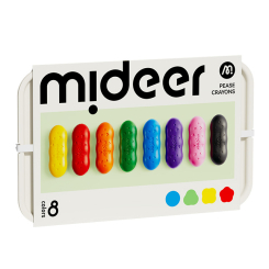 Канцтовари - Воскові олівці Mideer у вигляді квасолі 8 кольорів (MD6219)