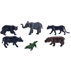 Фігурки тварин - Набір фігурок Mojo Дикі тварини буйвол, слон, крокодил, ведмідь, пума, бегемот (380084/1)