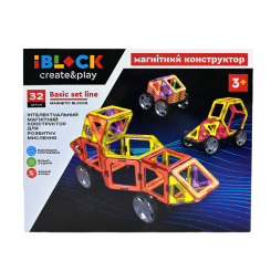 Магнітні конструктори - Магнітний конструктор IBLOCK 32 деталі (PL-923-528)