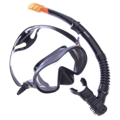 Для пляжа и плавания - Набор для плавания маска с трубкой Zelart M105-SN132-SIL черный (PT0875)
