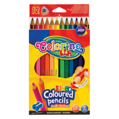 Канцтовари - Олівці кольорові Colorino Jumbo з точилкою 12 кольорів (15530PTR/1)
