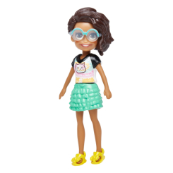 Ляльки - Лялька Polly Pocket Брюнетка в окулярах і салатовій спідниці (FWY19/HDW46)
