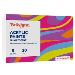 Канцтовари - Набір акрилових фарб Brushme флуоресцентних 6 кольорів (AP2001)