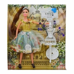 Ляльки - Лялька Emily Шатенка в сукні із золотистим верхом і манекеном (QJ078A/QJ078C-1)