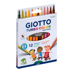 Канцтовари - Фломастери Fila Giotto Turbo color skin tones 12 кольорів (526900)