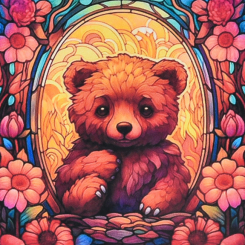 Мозаика - ​Алмазная картина Strateg Мишка 30 х 30 см (DEEX16288)