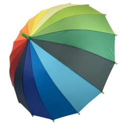 Парасольки і дощовики - Дитяча напівавтоматична парасолька-тростина Flagman "Райдуга" підійде для школярів Зелена ручка (50С-1)