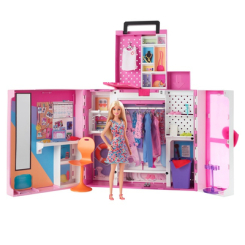 Меблі та будиночки - Ігровий набір Barbie Двоповерхова шафа мрії з лялькою (HGX57)