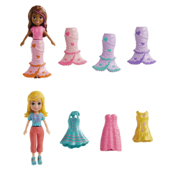 Куклы - Игровой набор Polly Pocket Модный гардероб для двоих Русалка (HNF51/1)