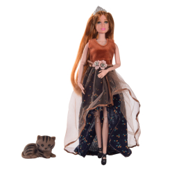 Куклы - Кукла Shantou Jinxing Emily в коричневом платье с котиком (QJ106C)