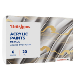 Канцтовары - Набор акриловых красок Brushme металлик 6 цветов (AP3001)