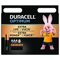 Аккумуляторы и батарейки - Батарейки алкалиновые Duracell Optimum AAA CEE GEN3 8 штук (5000394158962)