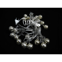 Аксессуары для праздников - Гирлянда Gonchar Серебро Мячик 20 LED 5 м Теплый белый (MR35787)