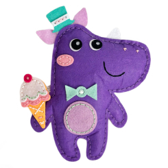 Набори для творчості - Набір для творчості Apli Krapli Зший сам іграшку з фетру Носоріг (4820198701413)