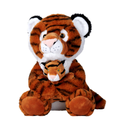М'які тварини - М'яка іграшка Nicotoy Пухнасті звірятка з малюком Тигр 28 см (5851124/2)