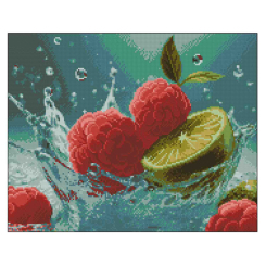 Мозаїка - Алмазна картина Strateg Малиново-лаймовий фреш (4823113897932)