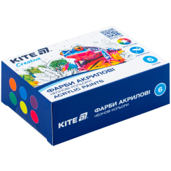 Канцтовары - Краски акриловые Kite Creative 6 цветов (K-274) Канцтовары - Краски акриловые Kite Creative 6 цветов (K-274)
