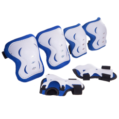 Защитное снаряжение - Защита детская наколенники, налокотники, перчатки Record SK-6328B р-р S 3-7 лет синий-белый (AN0825)