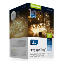 Мебель для геймеров - Светодиодная гирлянда-струна СolorWay LED 100 10м теплый цвет 3AA Battery (CW-G-100L10NB)