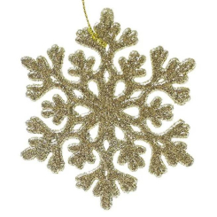 Аксессуары для праздников - Подвеска новогодняя Flora Снежинка 9 см Золотистый (11896) (MR62702)