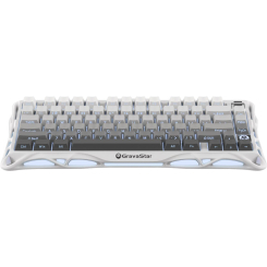 Клавиатура и мыши - Клавиатура GravaStar Mercury K1 80keys Kailh Cheery Pink EN/RUS BT/WL/USB белый (GSK1_GWHT)