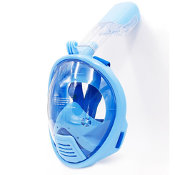 Для пляжу і плавання - Дитяча маска для сноркелінгу TheNice K-1 EasyBreath-III на все обличчя XS Блакитний (SUN3736)
