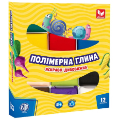 Наборы для лепки - Полимерная глина Школярик 12 цветов (304110001-UA)