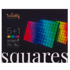 Мебель для геймеров - ​Панель Smart LED Twinkly Squares 1 Starter + 5 Extension RGB IP20 16x16см кабель белый (TWQ064STW-07-BEU)