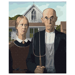 Товари для малювання - Картина за номерами Brushme Американська готика. Грант Вуд (BS36702)