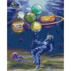 Товари для малювання - Картина за номерами Brushme Астронавт в морі (DBS1127)