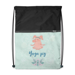 Рюкзаки та сумки - Рюкзак-сумка для одягу та взуття 4Profi Seasons "Yoga Pig" 43х33 М'ятний 45333 (000003669)
