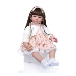 Куклы - Силиконовая коллекционная Кукла Реборн Reborn Девочка Диана (Виниловая Кукла) Высота 60 см (426)