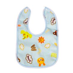 Товары по уходу - Слюнявчик Lindo на кнопке голубой (4890210009346)