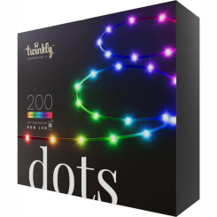 Мебель для геймеров - ​Гирлянда Smart LED Twinkly Dots Lights RGB 200 IP44 20м USB-C кабель черный (TWD200STP-TEU)