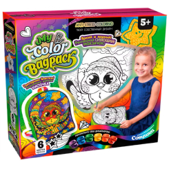 Набори для творчості - Набір для розфарбовування Danko toys My color bagpack Рюкзак-розмальовка сова у шапці (CBP-01-02)