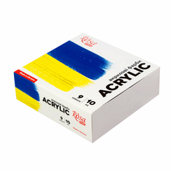 Канцтовары - Набор акриловых красок Rosa start Ukraine 9 x 10 мл (322111008)