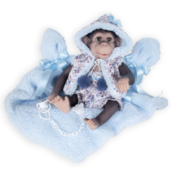 М'які тварини - Пупс Munecas De Cuna Мавпочка з ковдрою блакитна 36 см (8436587142956) М'які тварини - Пупс Munecas De Cuna Мавпочка з ковдрою блакитна 36 см (8436587142956)