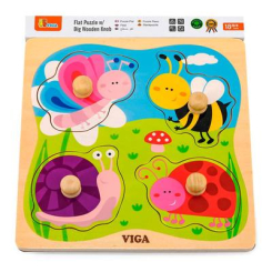 Розвивальні іграшки - Пазл-вкладиш Viga Toys Комахи (50131)