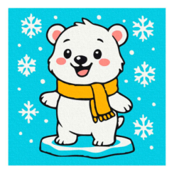 Товары для рисования - Раскраска на холсте Brushme Мишка на каникулах (MBS073)