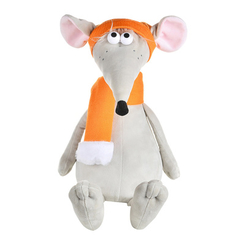 Мягкие животные - Мягкая игрушка Maxi toys Мышонок Чииз с оранжевым шарфом и шапочкой 24 см (2024408)