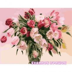 Товары для рисования - Картина по номерам Тюльпаны в вазе Идейка (КН1072)