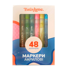 Канцтовары - Набор акриловых маркеров Brushme на водной основе 48 шт (MACR48)
