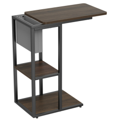 Мебель для геймеров - Приставной столик OfficePro Dark wood black с лотком для хранения (SD175DW)